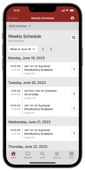 Banner Weekly Schedule with Bezel