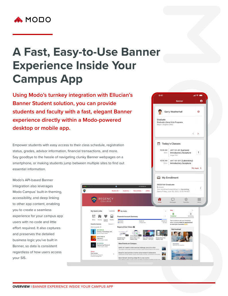 A Fast Easy to Use Banner Experience Inside Your Campus App