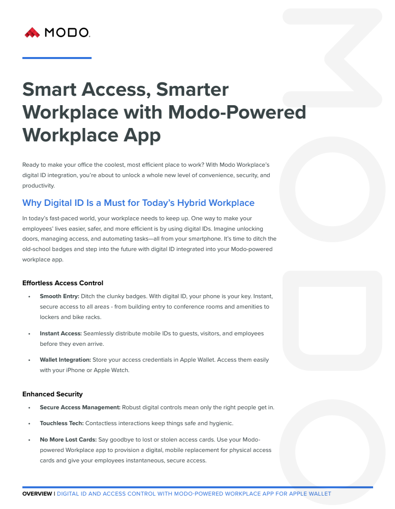 Digital ID and Access Control for Apple Solution Brief