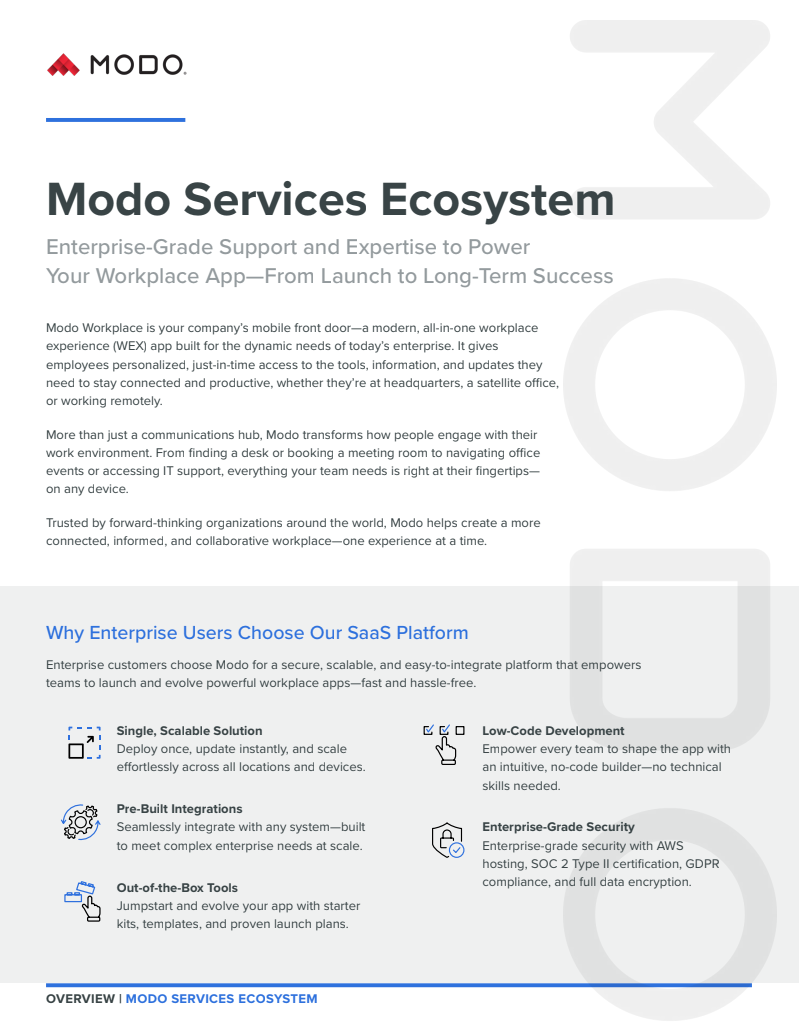 Modo Enterprise Services Ecosystem