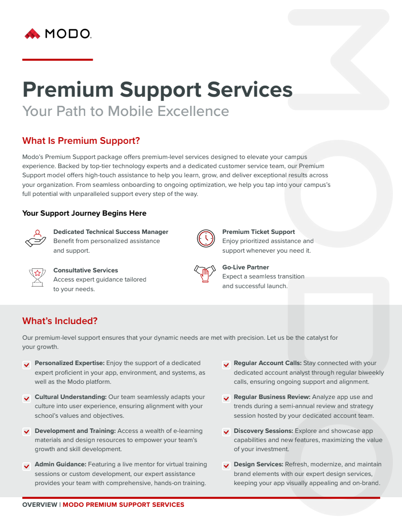 Modo Premium Support Services Solution Brief