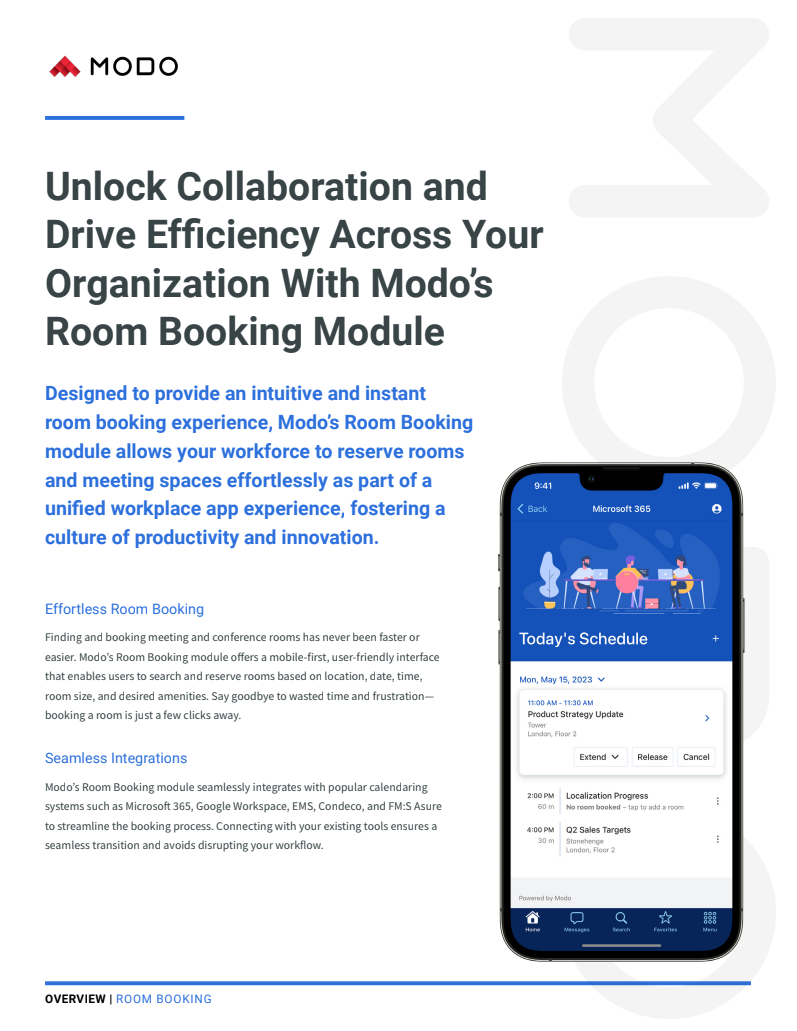 Modo Room Booking Overview Solution Brief