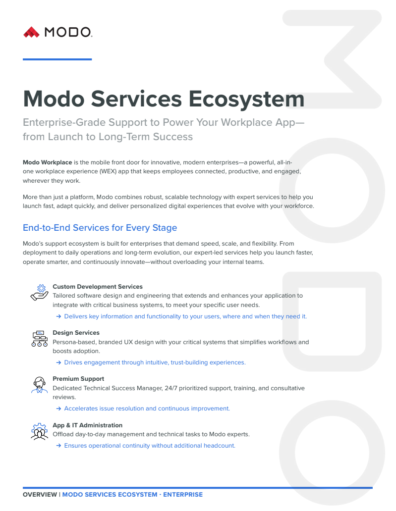 Modo Services Ecosystem - ENT