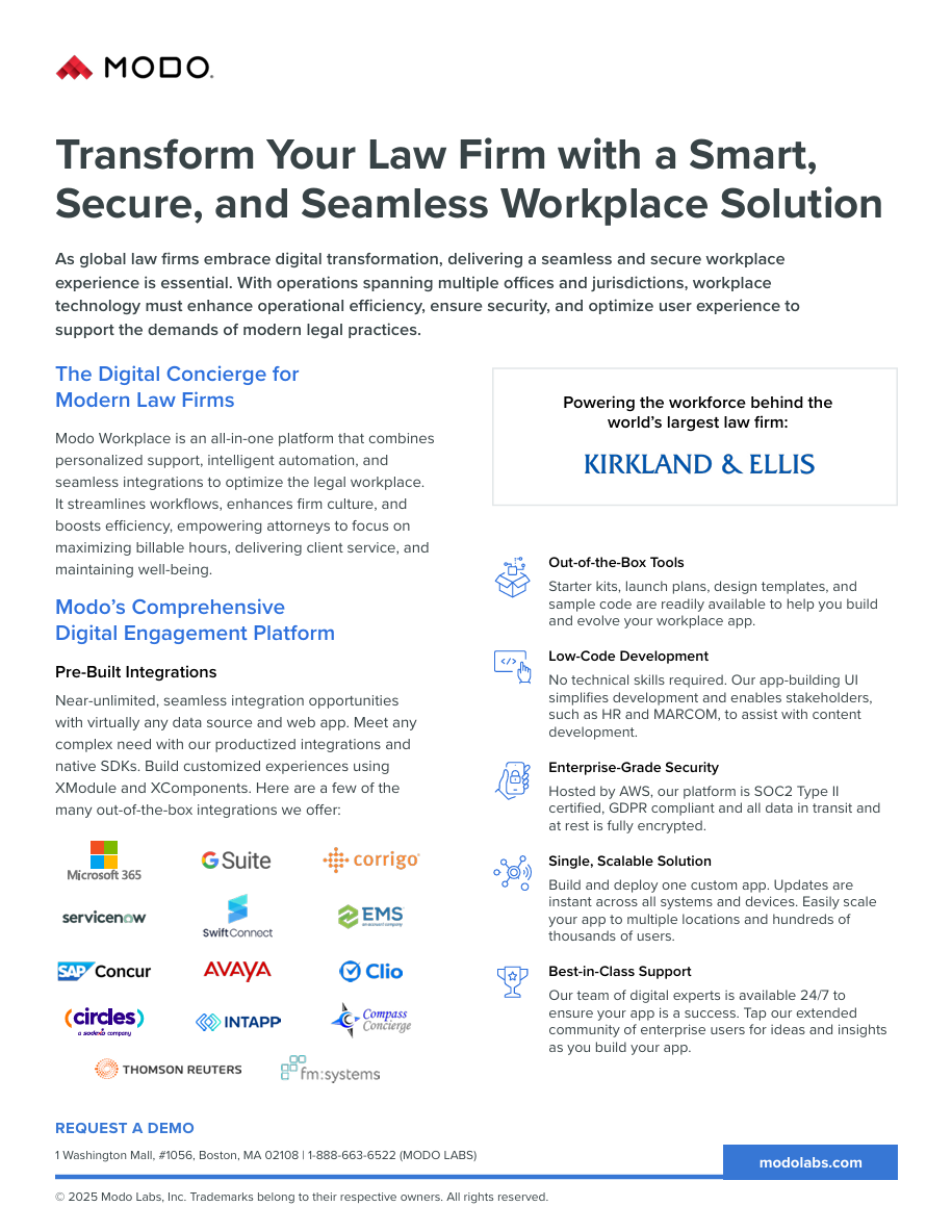 Modo Workplace Overview - Law Office Solution Brief