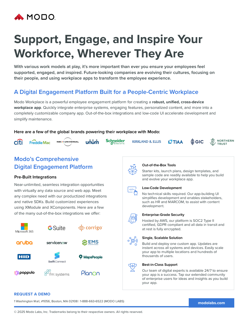 Modo Workplace Overview Solution Brief