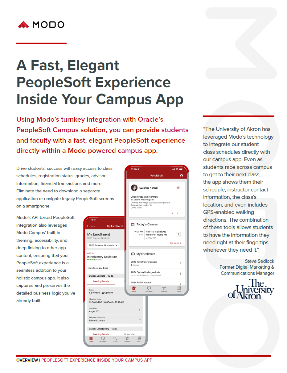 PeopleSoft Experience Inside Your Campus App