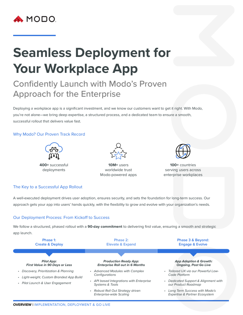 Seamless Deployment for Your Workplace App Solution Brief