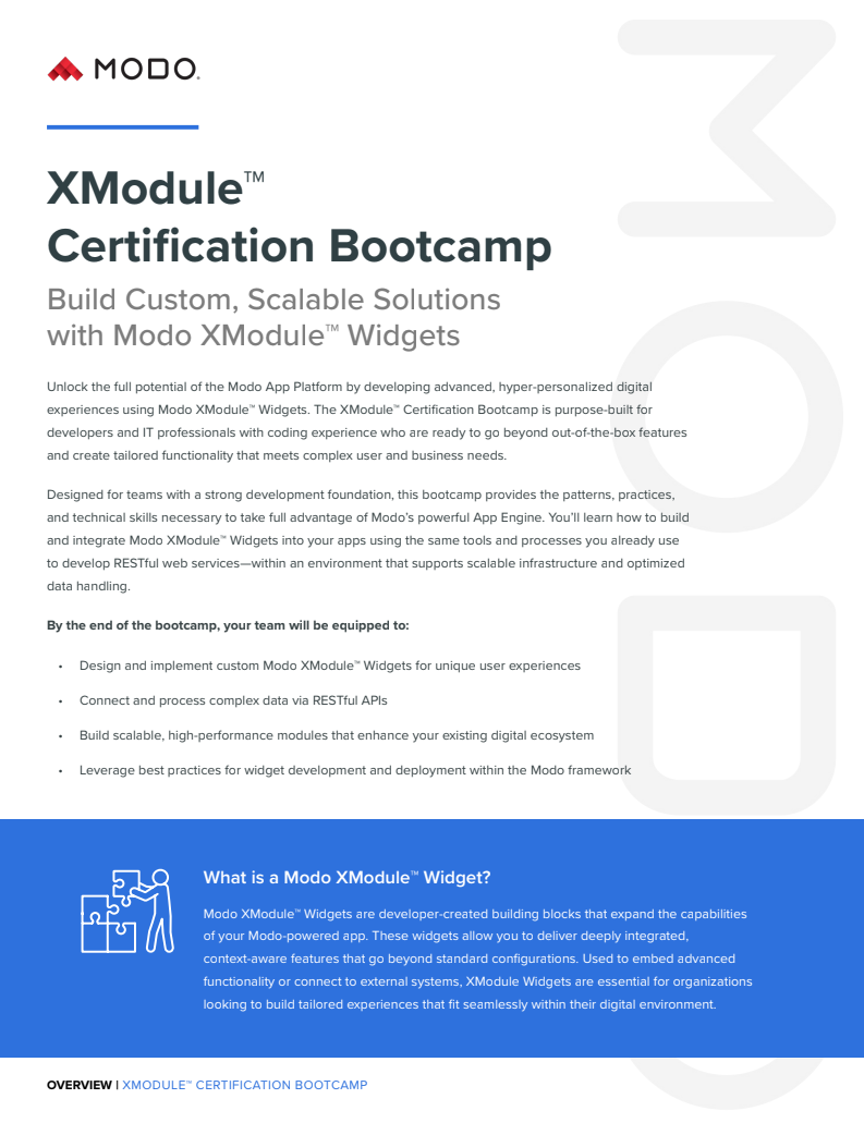 XModule Certification Bootcamp